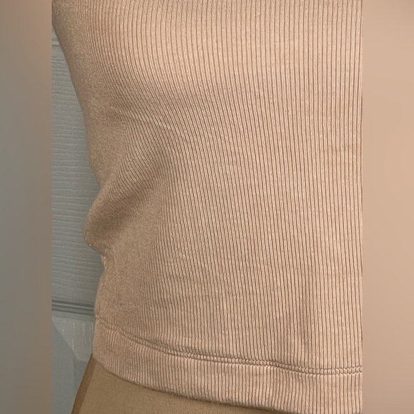 Alix NYC Shirt Coles Crop Top Medium Long Sleeve Cream Ribbed Twist Back - Picture 5 of 7